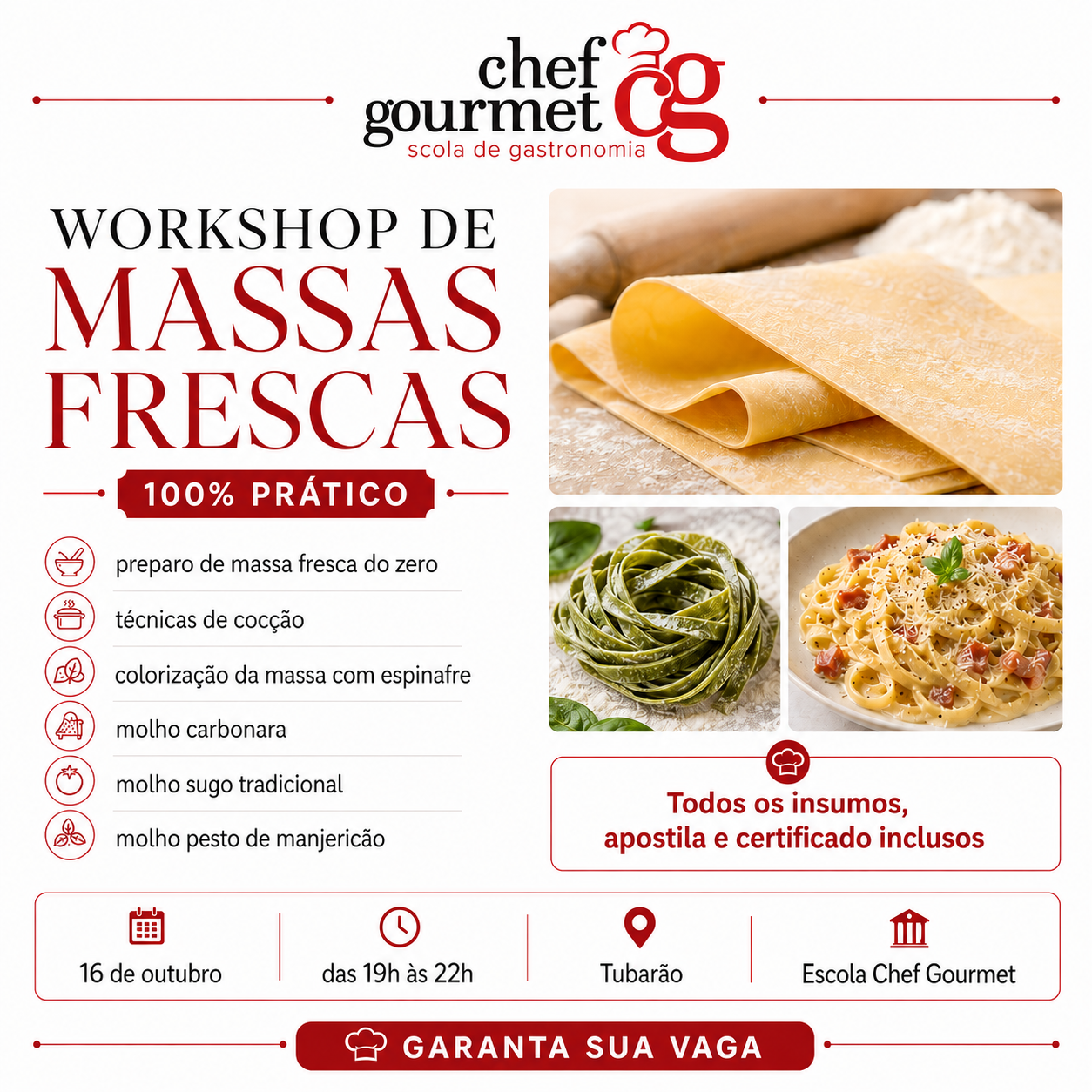 WORKSHOP DE MASSAS FRESCAS | TUBARÃO
